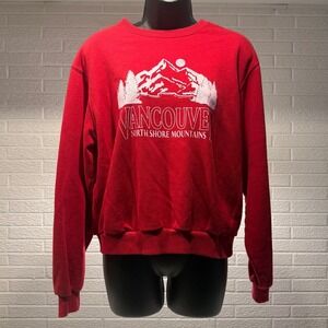 Hollister Red Vancouver North Shore Mountains‎ Graphic Sweatshirt